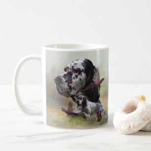 Caneca De Café Inglês setter com faisões, arte