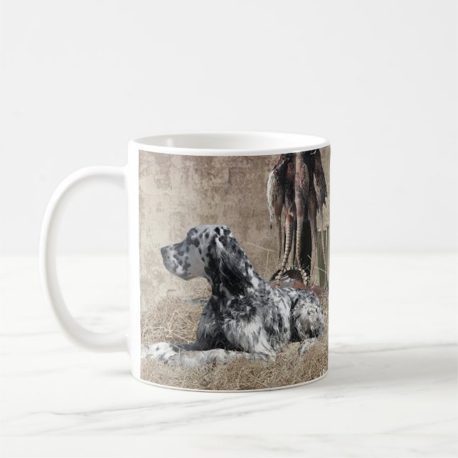 Caneca De Café Inglês Setter, Poster de Fumaça Fumante (Esquerda)