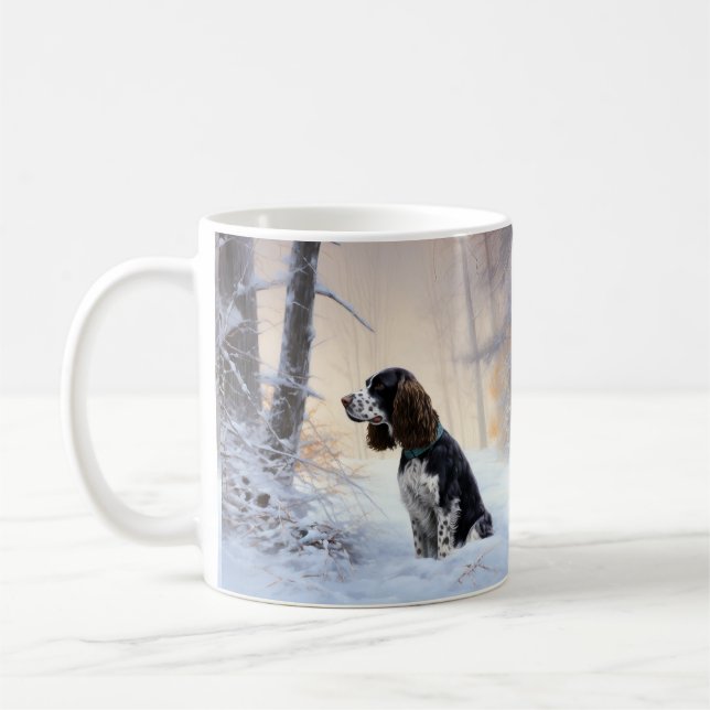 Caneca De Café Inglês Springer Spaniel Deixe-o nevar Natal (Esquerda)