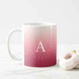 Caneca De Café Iniciais de Gradação Rosa Mug