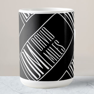 Caneca De Café Iniciais Modernos com Padrão Monograma de Nome