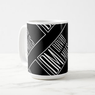 Caneca De Café Iniciais Modernos com Padrão Monograma de Nome