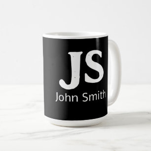 Caneca De Café Iniciais pessoais personalizáveis