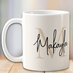 Caneca De Café Inicial de Monograma Moderno