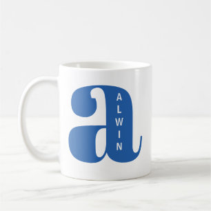 Caneca De Café Inicial de Monograma Moderno com nome personalizad