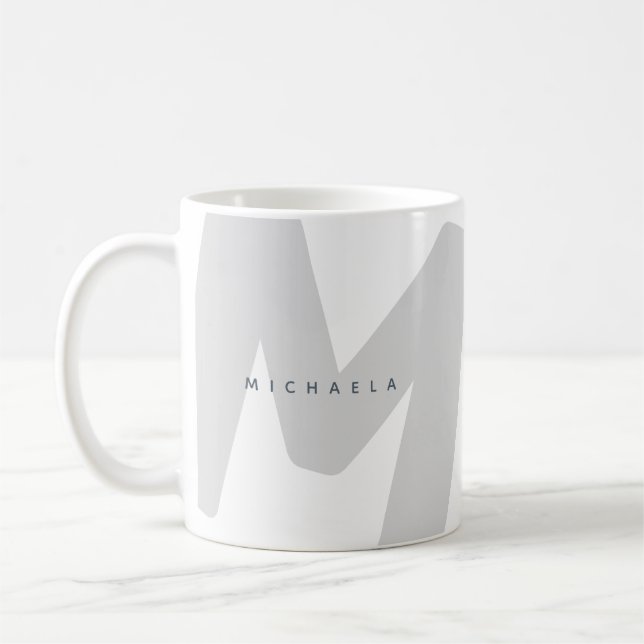 Caneca De Café Inicial e Nome Monogramados Oversized Modernos (Esquerda)