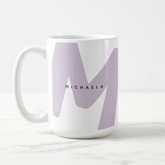 Caneca De Café Inicial e Nome Monogramados Oversized Modernos (Esquerda)