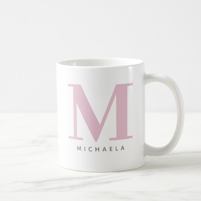 Caneca De Café Inicial e Nome Monogramados Oversized Modernos (Direita)