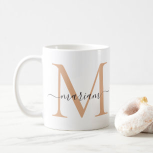 Caneca De Café Inicial e Nome Personalizado