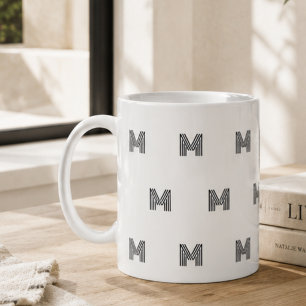 Caneca De Café Inicial Monograma Moderno Simples Minimalista
