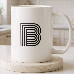 Caneca De Café Inicial Monogramada Simples Minimalista Moderna Pr