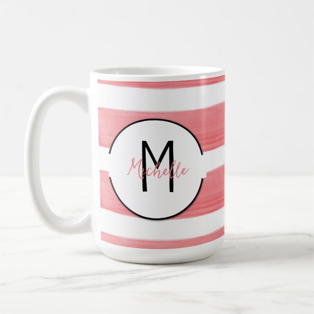 Caneca De Café Inicial Personalizada e Mug de Nome (Esquerda)