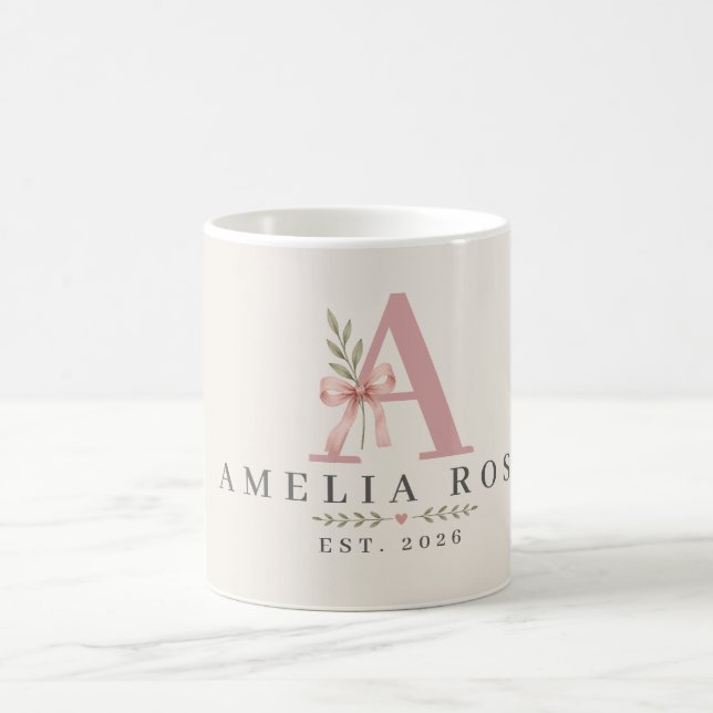 Caneca De Café Inicial vintage personalizada (Centro)