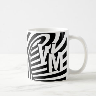 Caneca De Café Inicialização do padrão de zebra Abstrato branco r