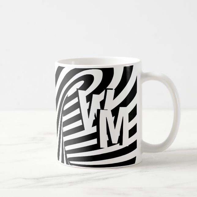 Caneca De Café Inicialização do padrão de zebra Abstrato branco r (Direita)
