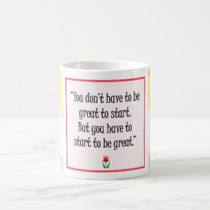 Caneca De Café Iniciar Coisas Do Excelente - Mug Amarelo Motivaci