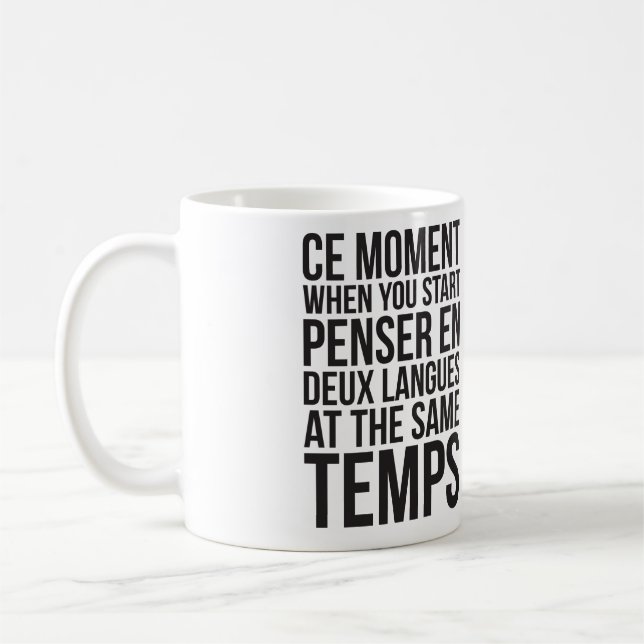 Caneca De Café Iniciar O Penser En Deux Langues No Mesmo Temps (Esquerda)