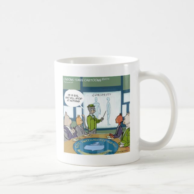 Caneca De Café Inimigo Natural dos Gatos Divertido (Direita)