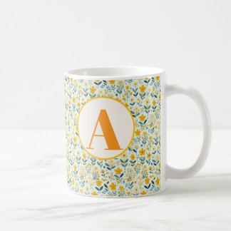 Caneca De Café  Initial Floral  Mugs