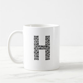 Caneca De Café Initial H Personalized Coffee Mug Gift