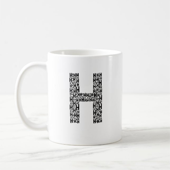 Caneca De Café Initial H Personalized Coffee Mug Gift (Esquerda)