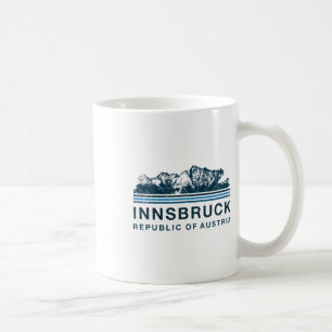 Caneca De Café Innsbruck Áustria Montanhas Austríaco Esqui Vintag