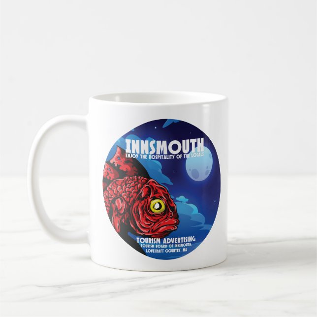 Caneca De Café Innsmouth Viagens vintage Lovecraft (Esquerda)