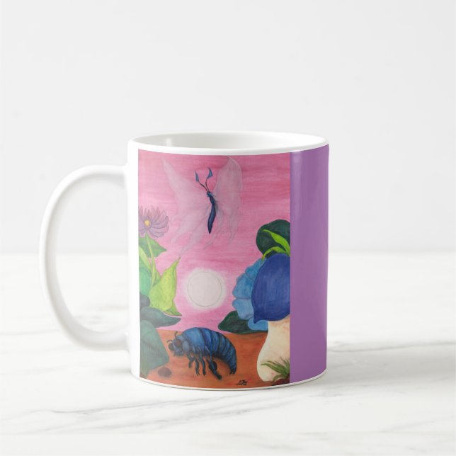 Caneca De Café Insetar Trabalho de arte de pintura de transformaç (Esquerda)
