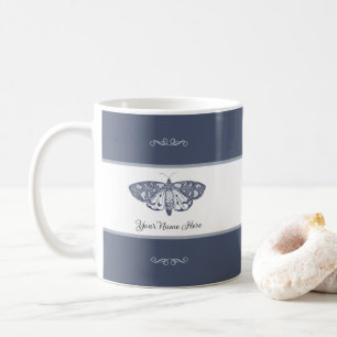 Caneca De Café Inseto Clássico da Borboleta Adicionar Seu Nome Ci