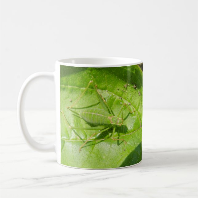 Caneca De Café Inseto da Camuflagem de Críquete Verde (Esquerda)