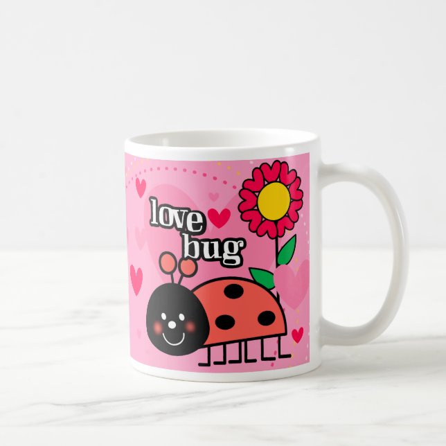 Caneca De Café Inseto de amor - Dia de os namorados (Direita)