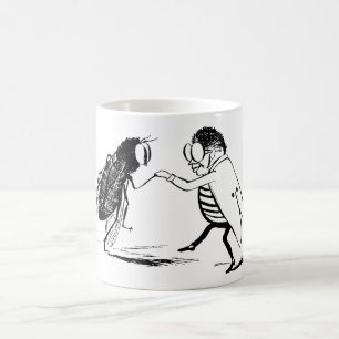 Caneca De Café Insetos Antigos Dançando; Mosca Azulada