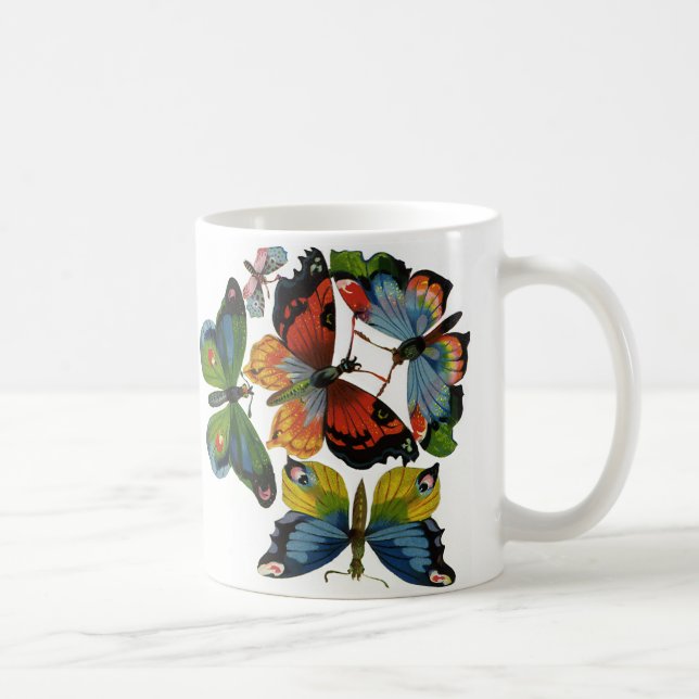 Caneca De Café Insetos ou Bugs Antigos, Belas Borboletas (Direita)