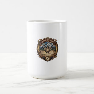 Caneca De Café Insígnia da Montanha Steampunk com Lanterna e Mapa