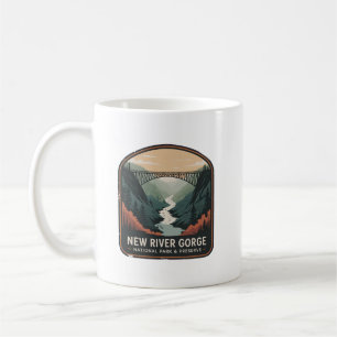 Caneca De Café Insígnia da Ponte do Parque Nacional New River Gor