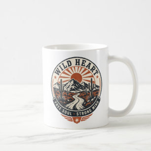 Caneca De Café Insígnia de Aventura na Montanha do Deserto Vintag