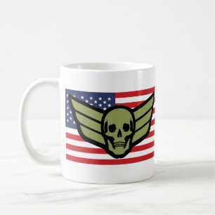 Caneca De Café Insígnia de Aviador Bandeira Americana