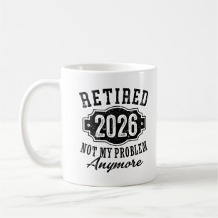 Caneca De Café Insígnia de Conquista de Marco de 2026 Aposentado 