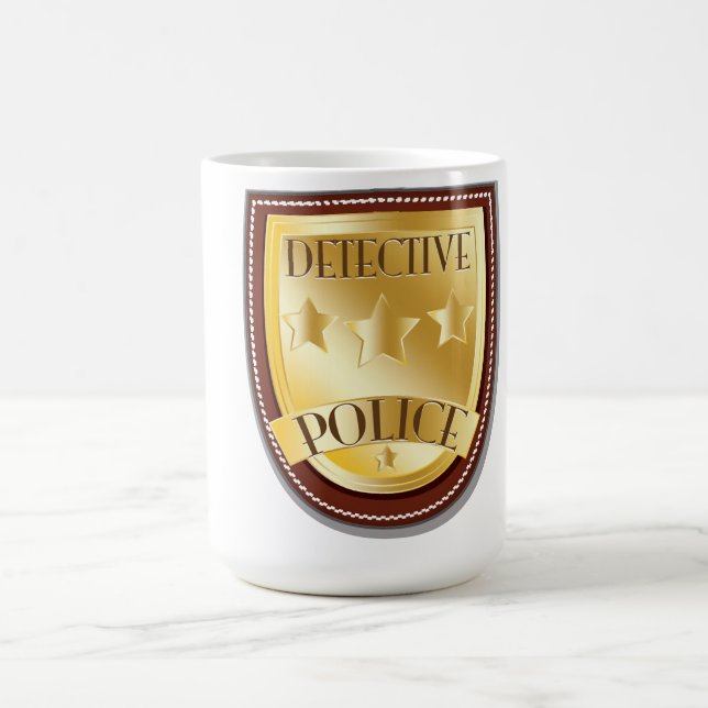 Caneca De Café Insígnia de Detetive da Polícia (Centro)