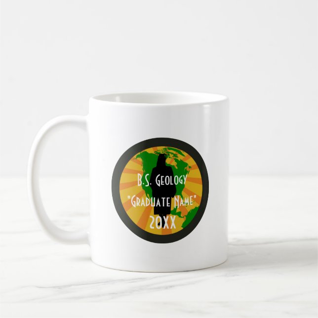 Caneca De Café Insígnia de Graduada em Geologia (Esquerda)