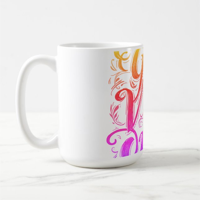 Caneca De Café Insígnia de Letra 'Só Vibrações Boas' (Esquerda)
