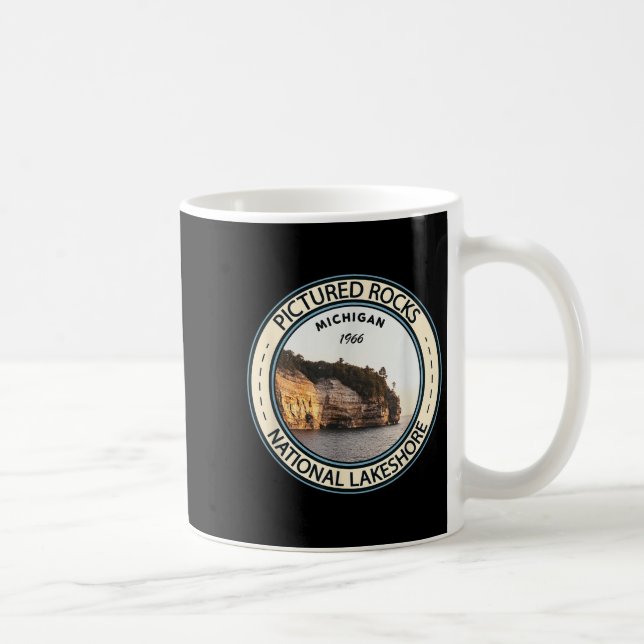 Caneca De Café Insígnia do Pictured Rocks National Lakeshore Mich (Direita)