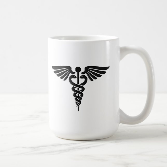 Caneca De Café Insígnia Médica Caduceu (Direita)