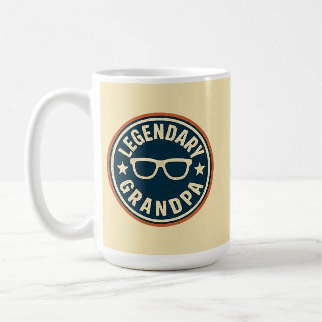 Caneca De Café insígnia retrô de avô lendário (Esquerda)