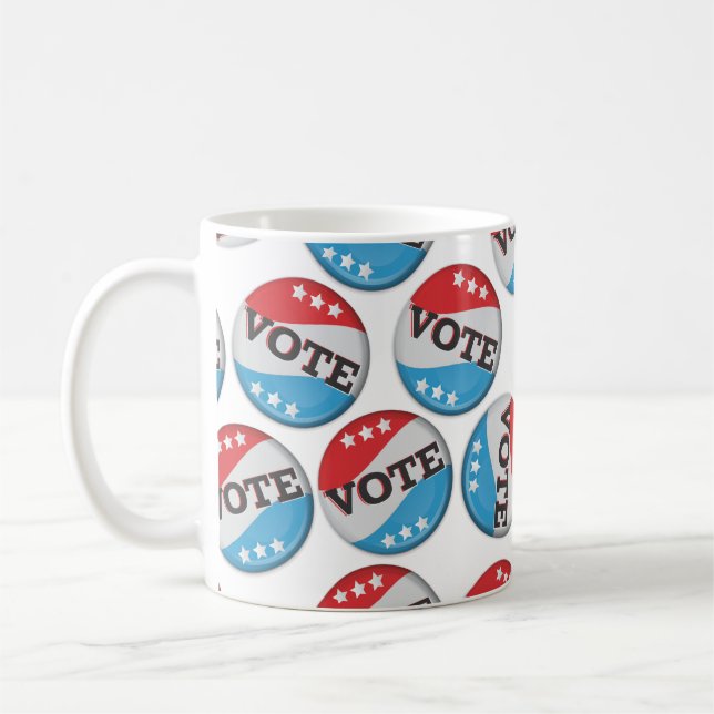 Caneca De Café Insígnia Retro de Voto (Esquerda)