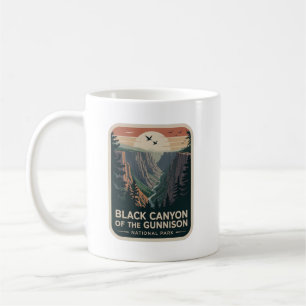Caneca De Café Insígnia Retro do Black Canyon of the Gunnison