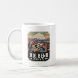 Caneca De Café Insígnia Retro do Parque Nacional Big Bend