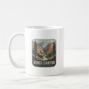 Caneca De Café Insígnia Retro do Parque Nacional Kings Canyon