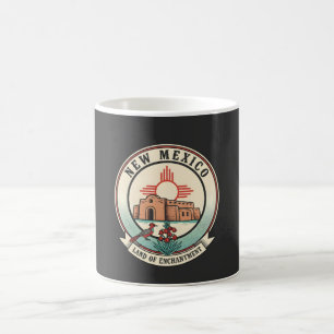 Caneca De Café Insígnia Retro Novo México Terra do Encantamento