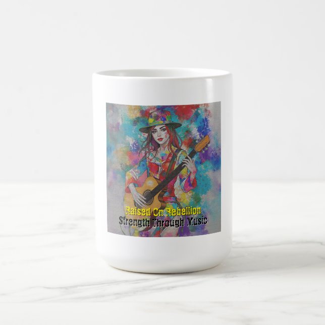 Caneca De Café Inspiração Abstrato de Arte Guitarista Personaliza (Centro)